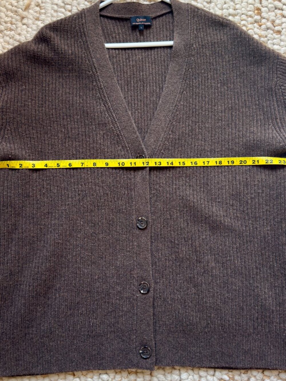 Quince Brown Ribbed Button-Front Cardigan - Picture 7 of 10